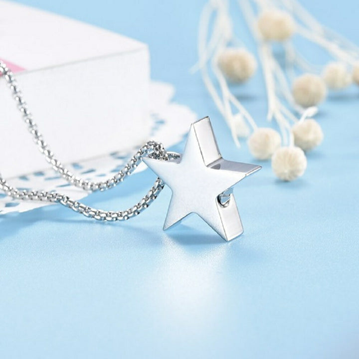 ネックレス | 星型遺骨カプセルネックレス ペット供養用 ステンレス製