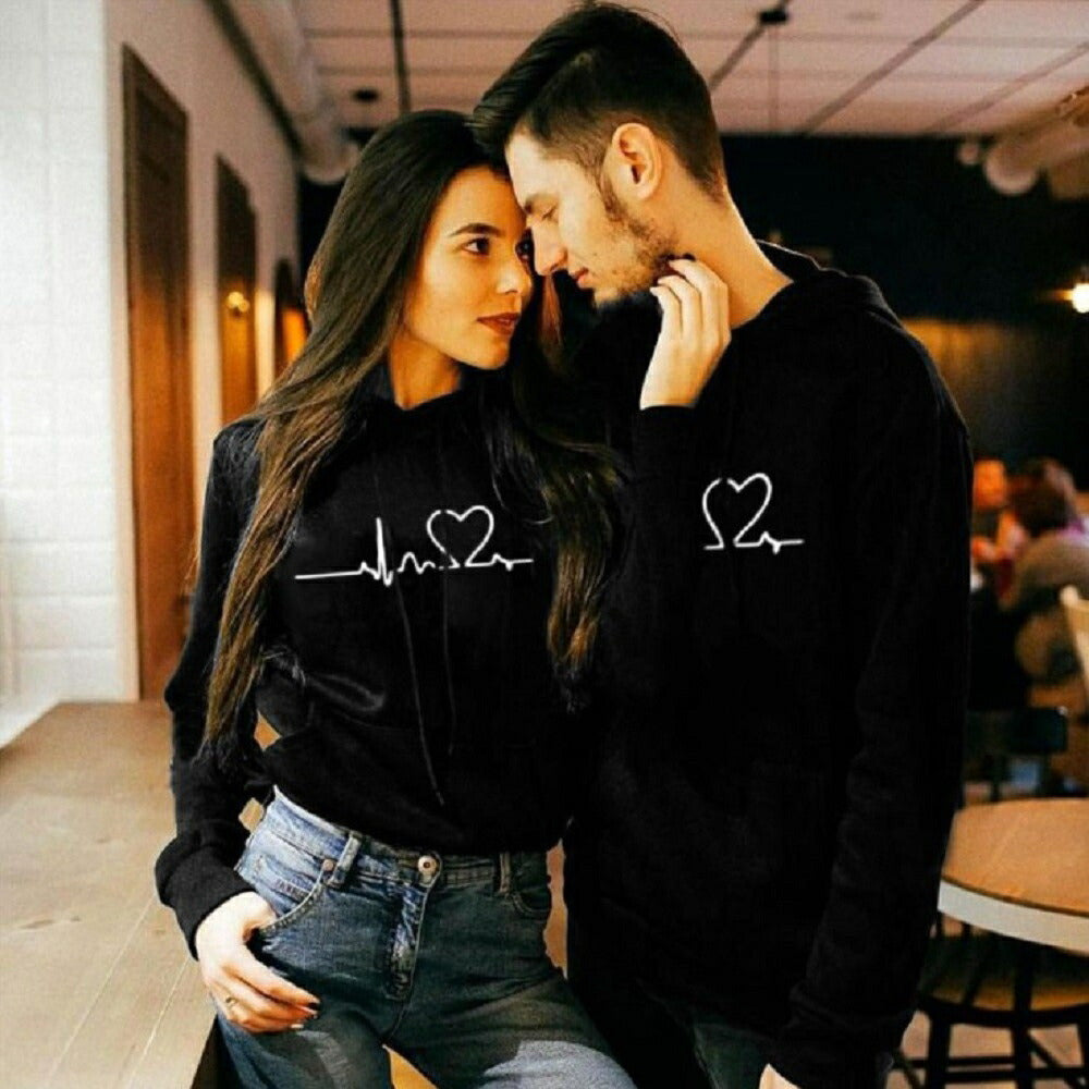 パーカー 女性 | ハートデザイン ビッグシルエットパーカー ホワイト/ブラック