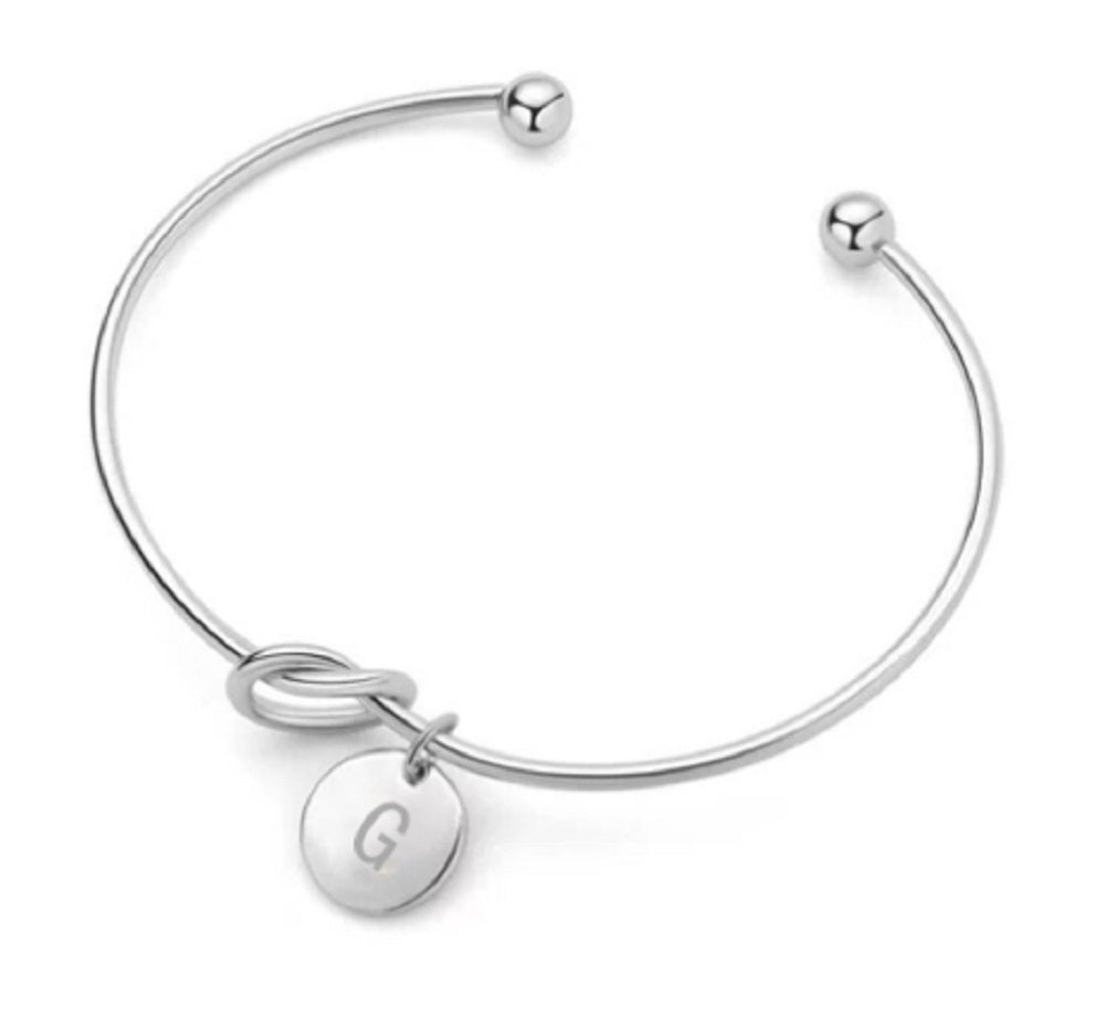 ブレスレット | シルバー イニシャル ノットバングル