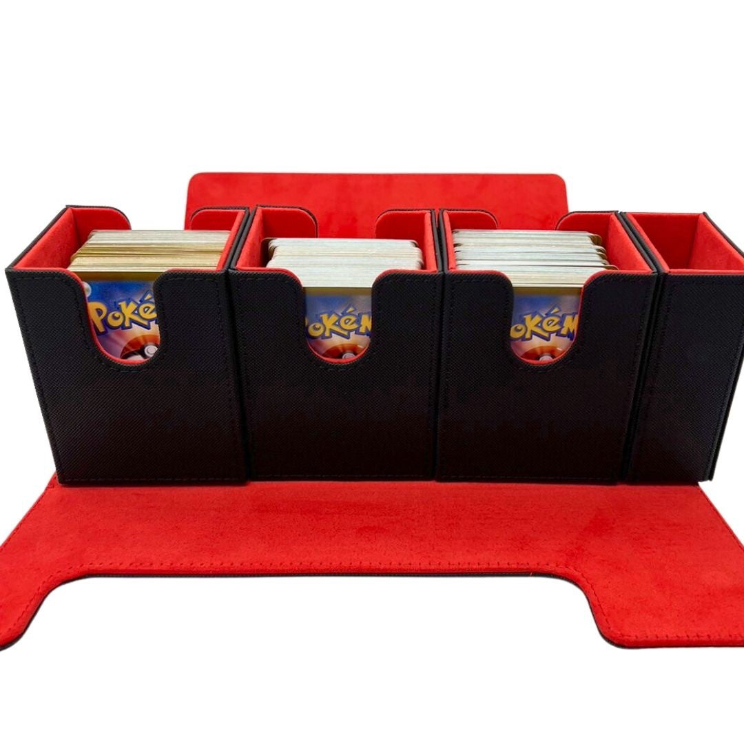 トレカケース | ポケモンカード用ラバーデッキケース：3軍収納＋サイド入れ、全2カラー