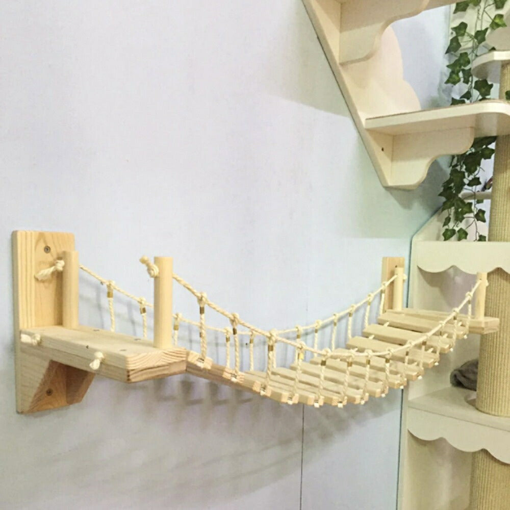 ペットグッズ | 猫用壁付けはしごと吊り橋セット