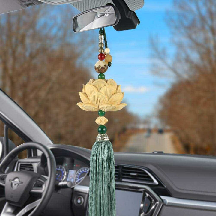 車 アクセサリー | 蓮の花風水カーミラーアクセサリー【開運・金運向上】