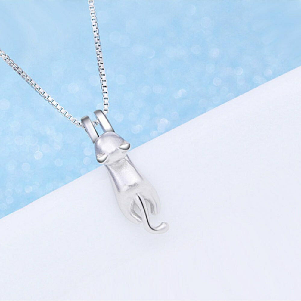 ネックレス | Silver925 ぶら下がり猫ネックレス 男女兼用