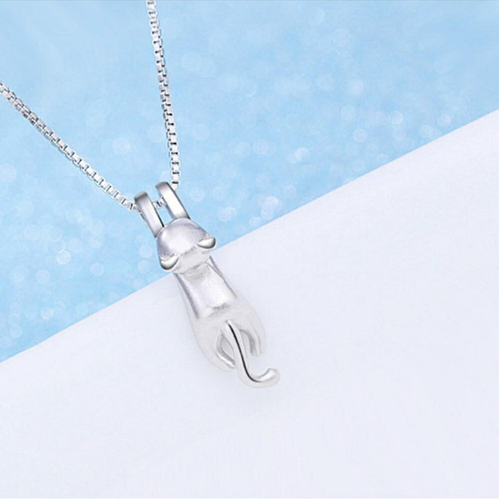 ネックレス | Silver925 ぶら下がり猫ネックレス 男女兼用