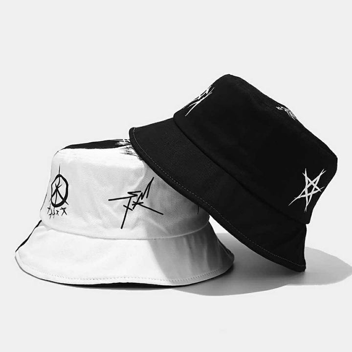 キャップ | ツートンカラー帽子 バケットハット 白黒 メンズ・レディース