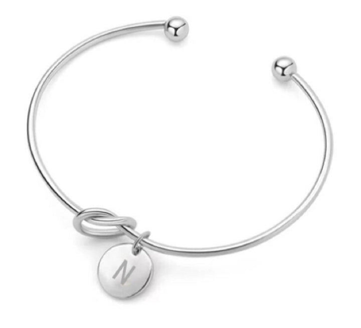 ブレスレット | シルバー イニシャル ノットバングル
