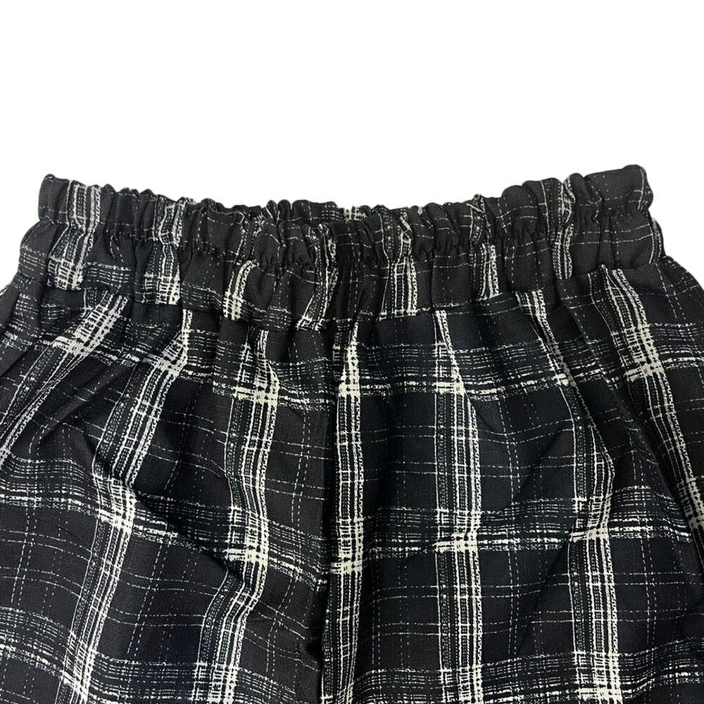 ボトムス 女性 | チェック柄ストレートパンツ 春夏用 ユニセックス
