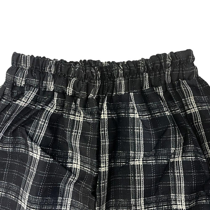 ボトムス 女性 | チェック柄ストレートパンツ 春夏用 ユニセックス