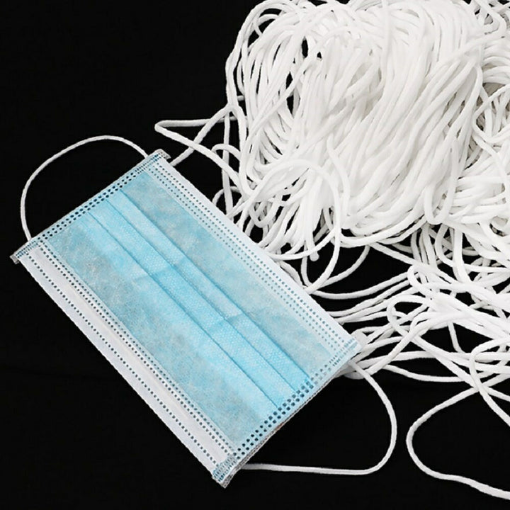 マスク | やわらかマスクゴム紐 3mm×10m ホワイト/ブラック