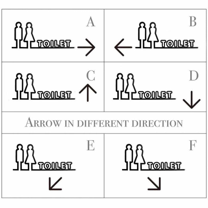 インテリアインテリア雑貨 その他 | ブラック一筆書きトイレサインプレート【男女マーク・ピクトグラム】
