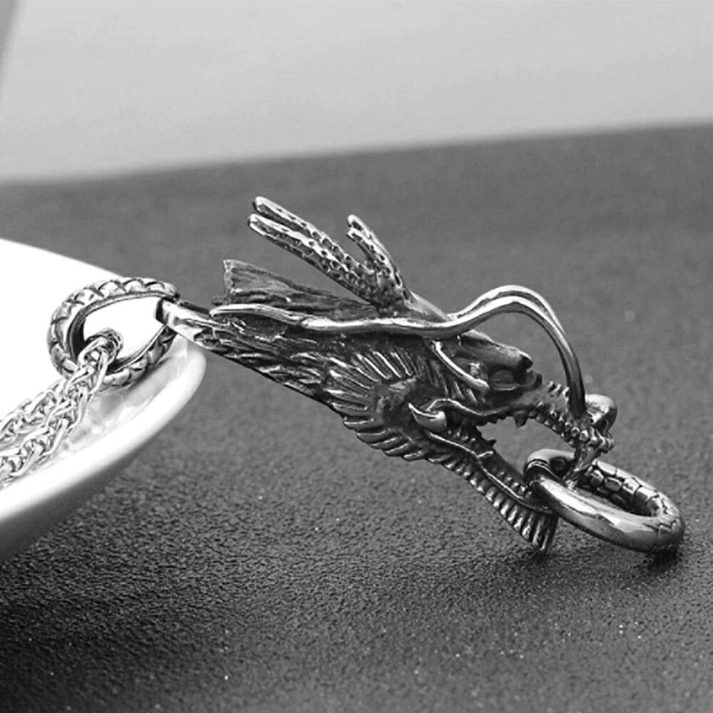 ネックレス | シルバードラゴンネックレス 男女兼用 シンプルデザイン