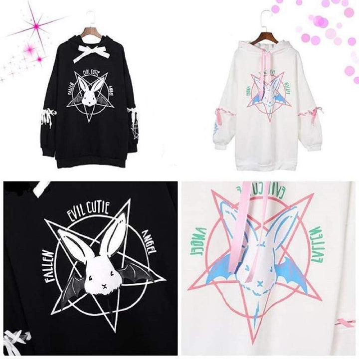 パーカー 女性 | ウサギ魔方陣 レディース 2WAY ビッグシルエットパーカー