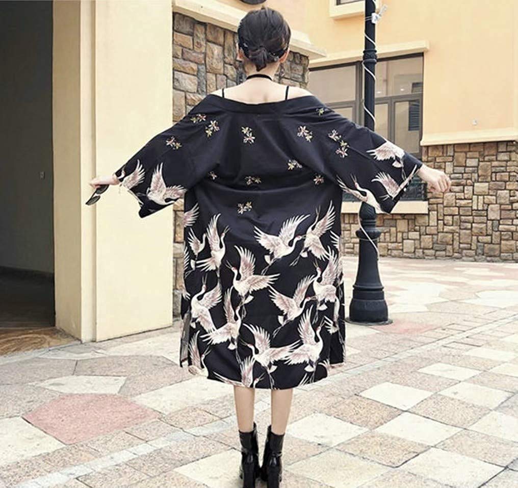 はっぴ | 鶴柄和風ローブ - ユニセックスお祭り衣装