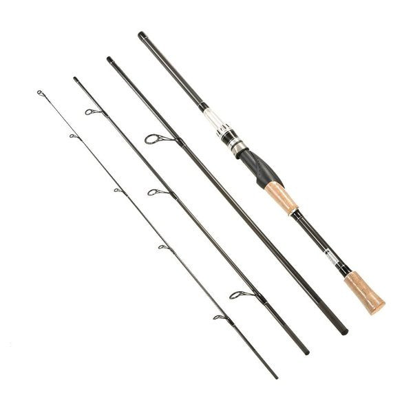 釣り 道具 | コルクグリップ トラベル釣りロッド 2.1m 4ピース スピニング/ベイト対応 ソフトケース付き