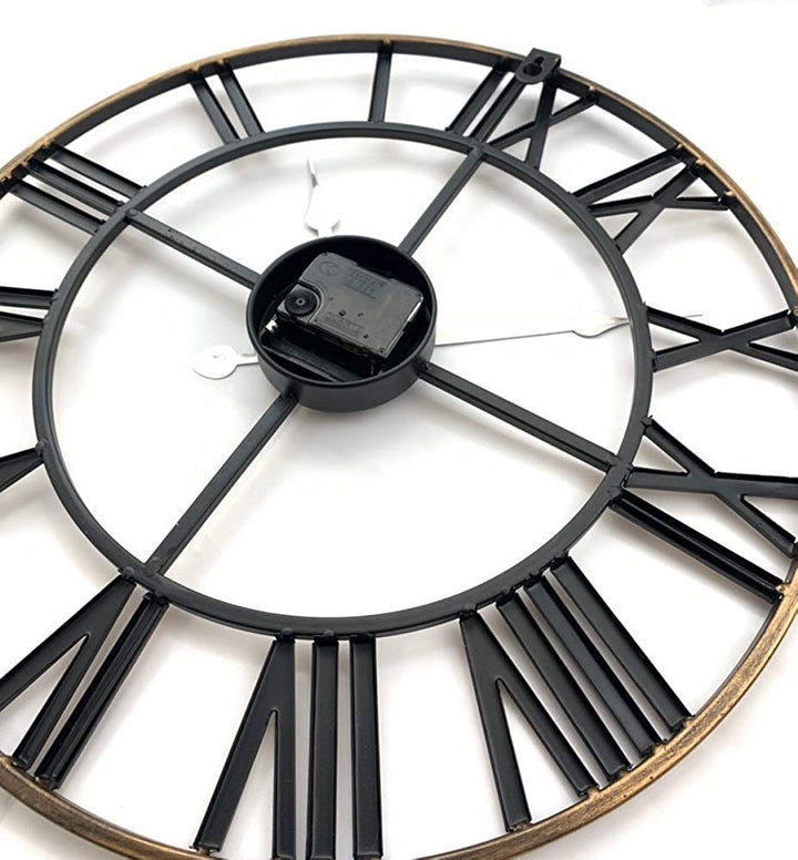 壁掛け時計 | 大きな静音アイアン壁掛け時計 - アンティークデザイン