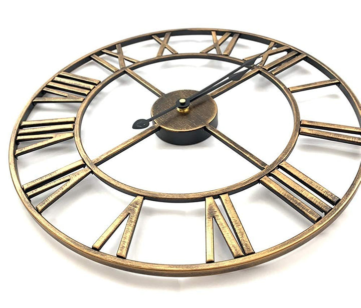 壁掛け時計 | 大きな静音アイアン壁掛け時計 - アンティークデザイン