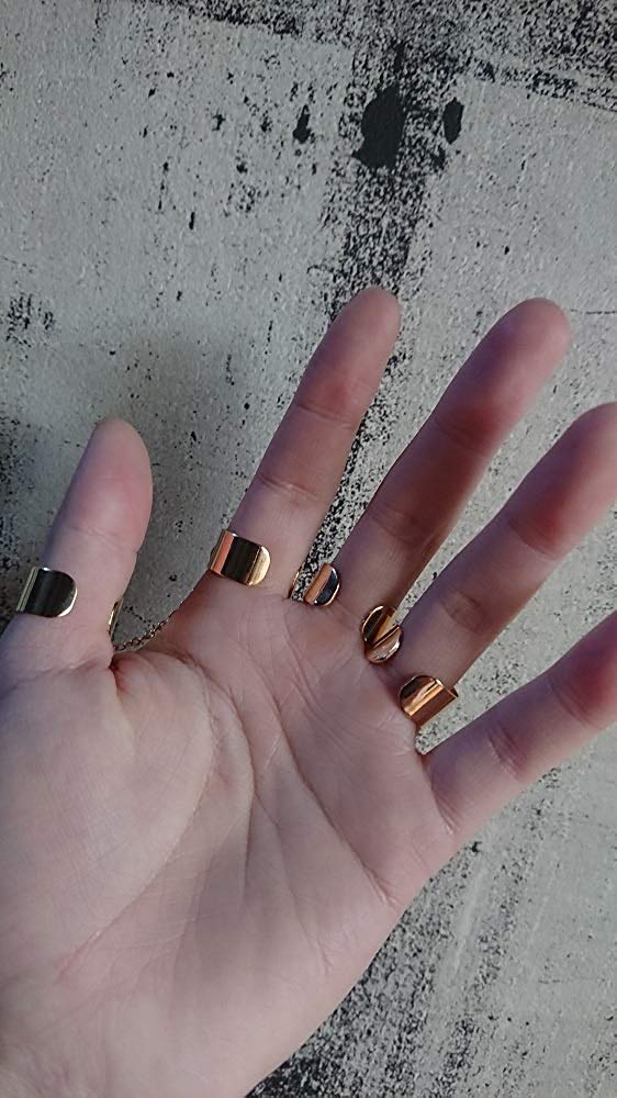 リング | 4連ユニセックスリング シルバー/ゴールド フリーサイズ