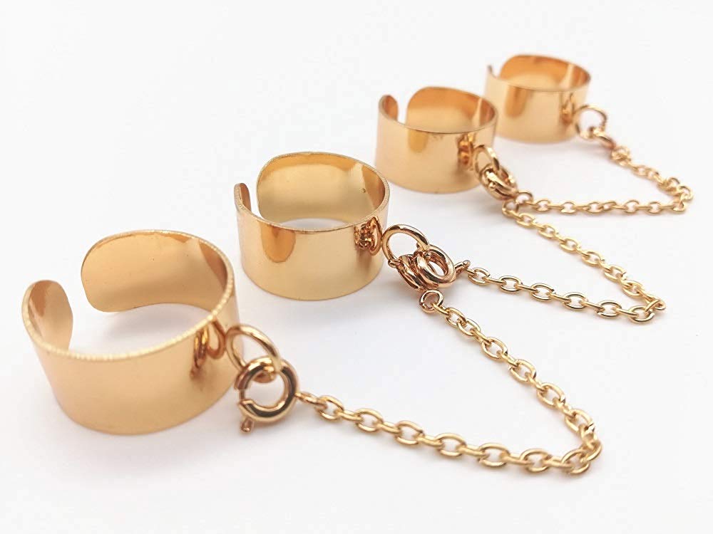 リング | 4連ユニセックスリング シルバー/ゴールド フリーサイズ