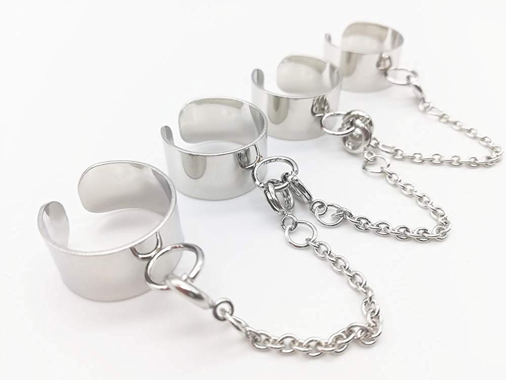 リング | 4連ユニセックスリング シルバー/ゴールド フリーサイズ