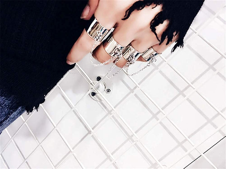 リング | 4連ユニセックスリング シルバー/ゴールド フリーサイズ