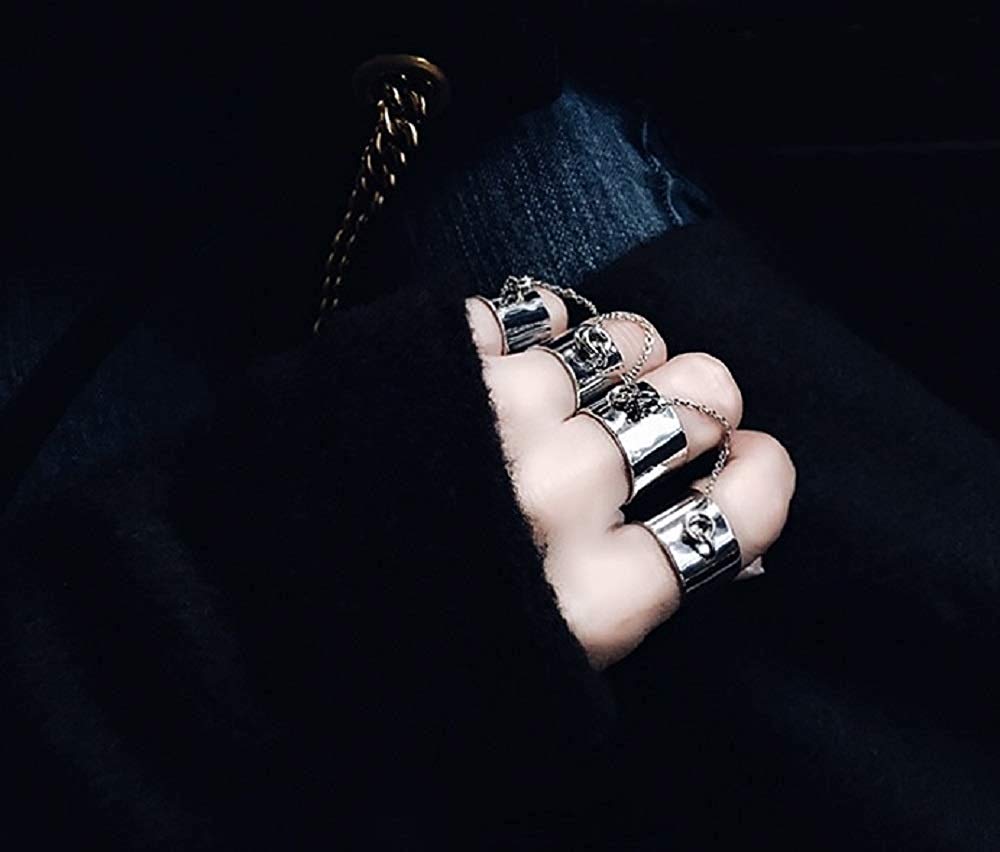 リング | 4連ユニセックスリング シルバー/ゴールド フリーサイズ