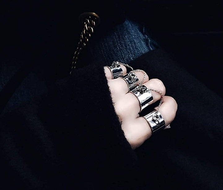 リング | 4連ユニセックスリング シルバー/ゴールド フリーサイズ