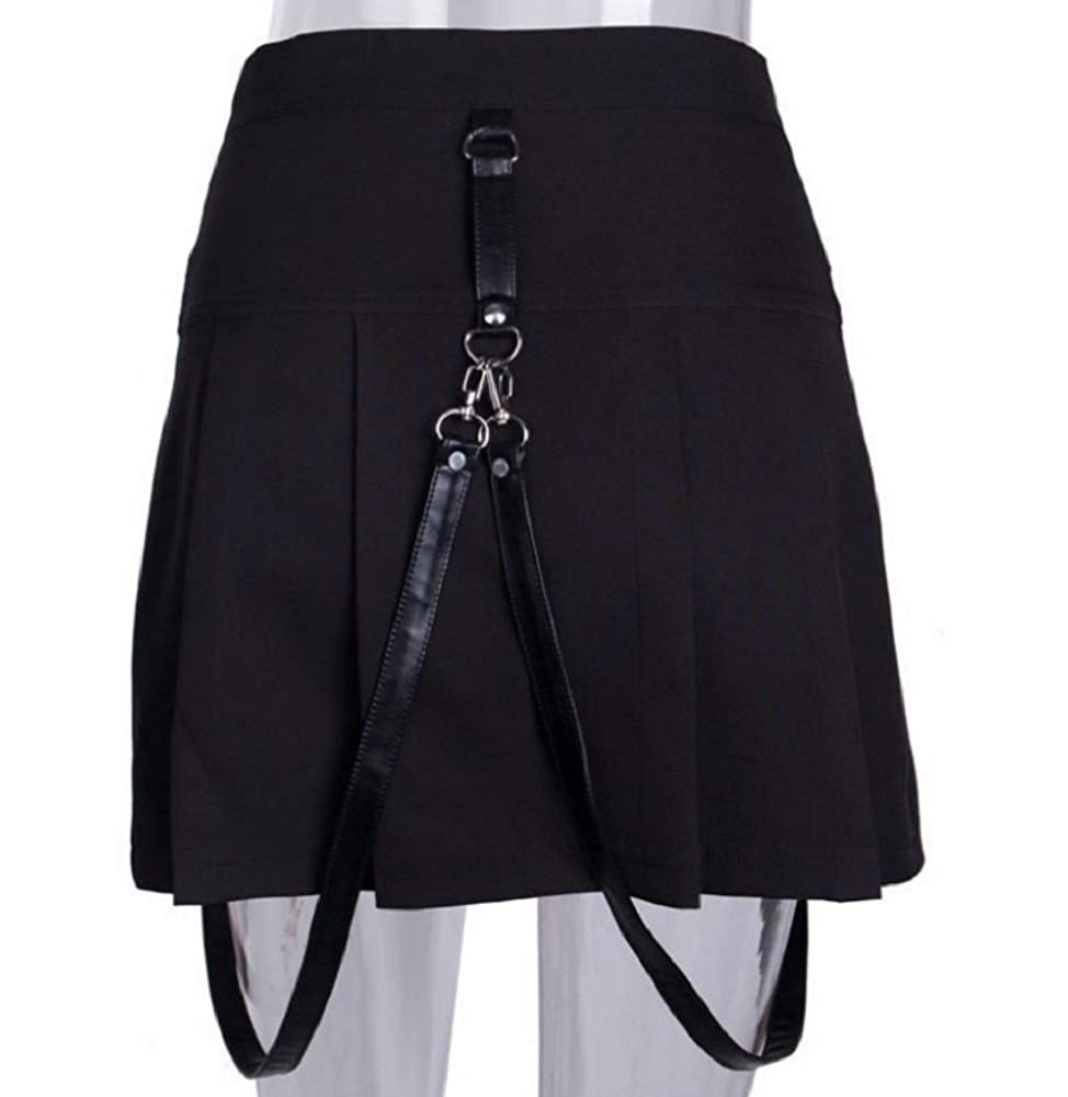 ボトムス 女性 | ゴシックスカート サスペンダー付き フリーサイズ【ブラック/レッド】
