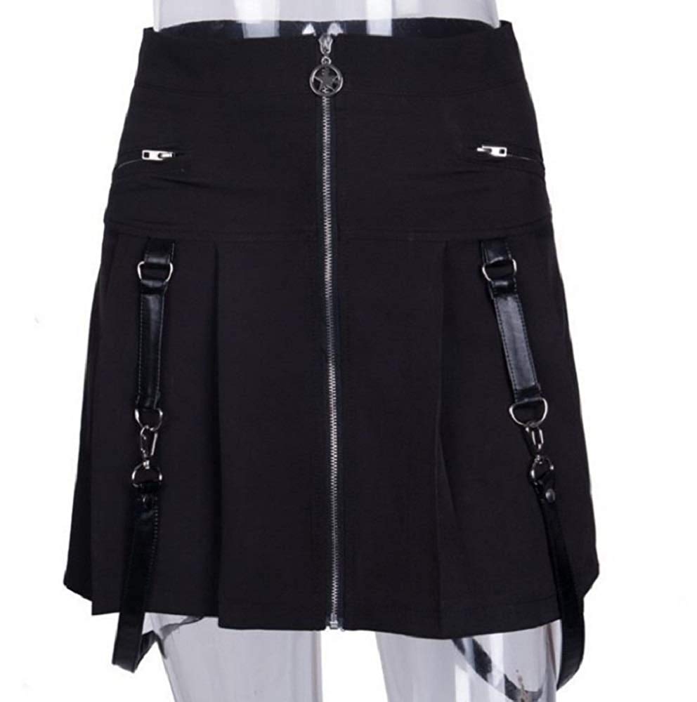 ボトムス 女性 | ゴシックスカート サスペンダー付き フリーサイズ【ブラック/レッド】