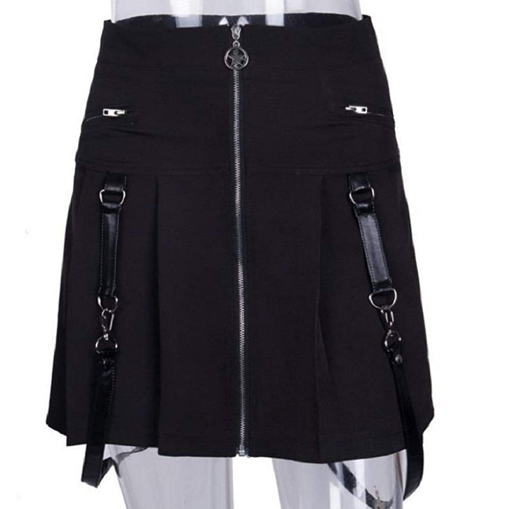 ボトムス 女性 | ゴシックスカート サスペンダー付き フリーサイズ【ブラック/レッド】