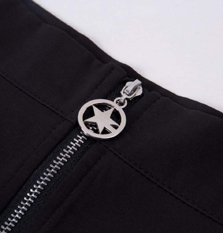 ボトムス 女性 | ゴシックスカート サスペンダー付き フリーサイズ【ブラック/レッド】