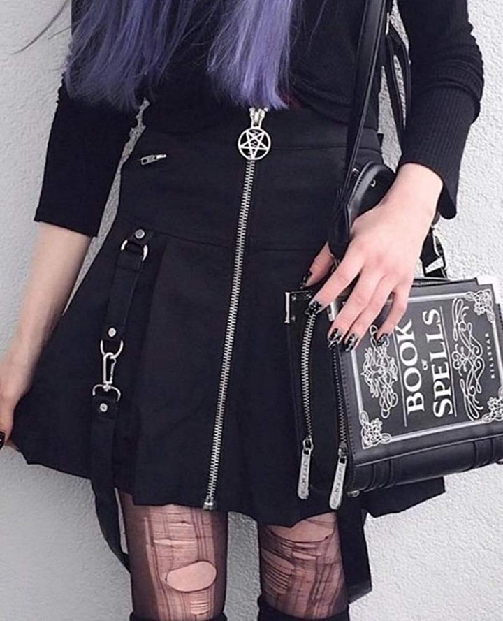 ボトムス 女性 | ゴシックスカート サスペンダー付き フリーサイズ【ブラック/レッド】