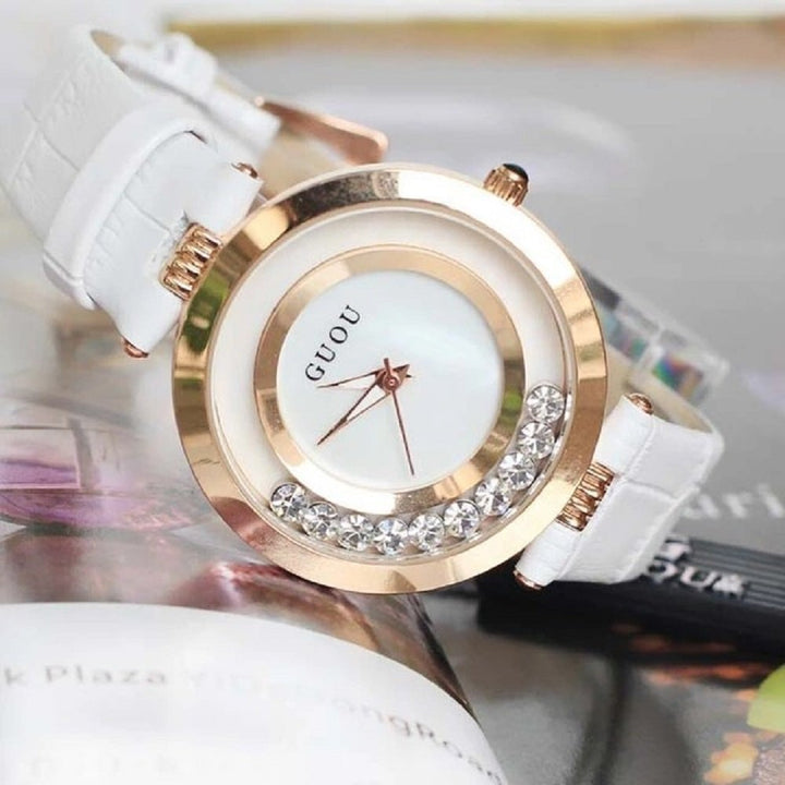 腕時計 | GUOU エレガント ラインストーン 腕時計 - ホワイト/ブラック/ピンク