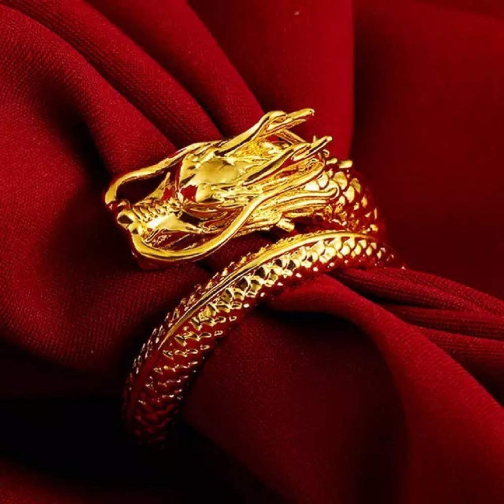 リング | 龍(ドラゴン)風水フリーサイズリング - ユニセックス