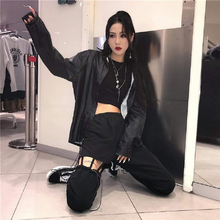 ボトムス 女性 | HIPHOPダンス衣装 ナイロンパンツ ユニセックス