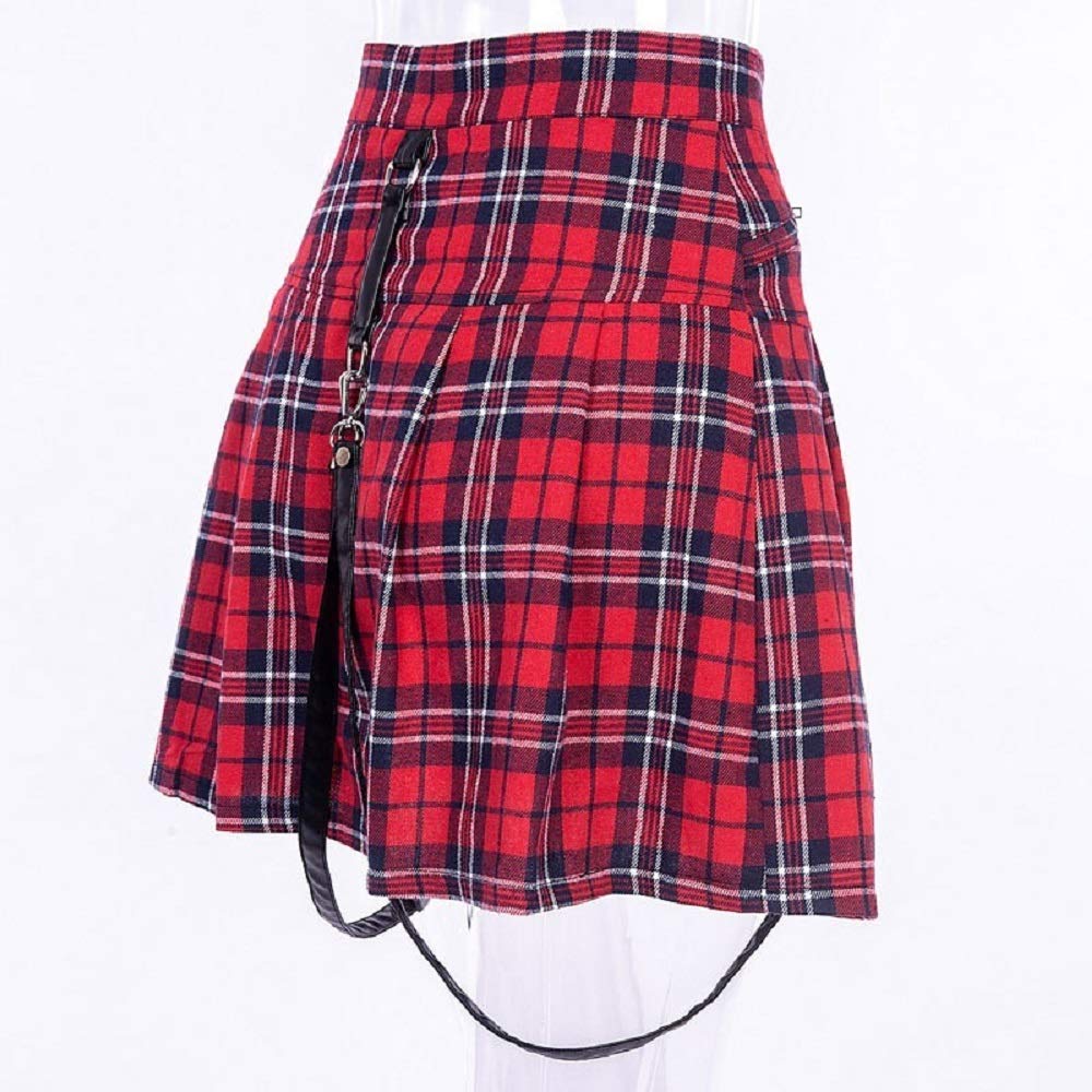 ボトムス 女性 | ゴシックスカート サスペンダー付き フリーサイズ【ブラック/レッド】