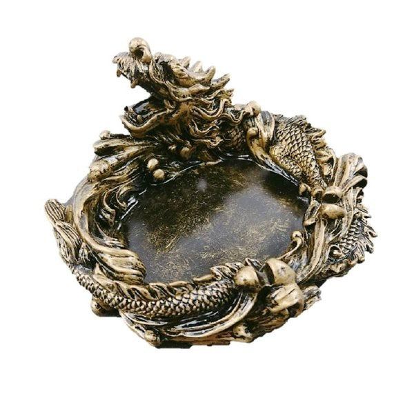 風水 インテリア | 高級ガラス灰皿「守護龍」 - 風水インテリア小物入れ