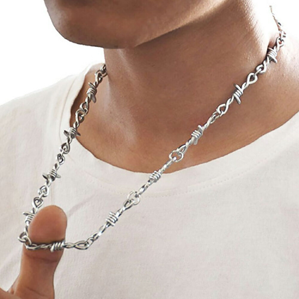 ネックレス | ユニセックス有刺鉄線型ネックレス | ストリートファッション向け