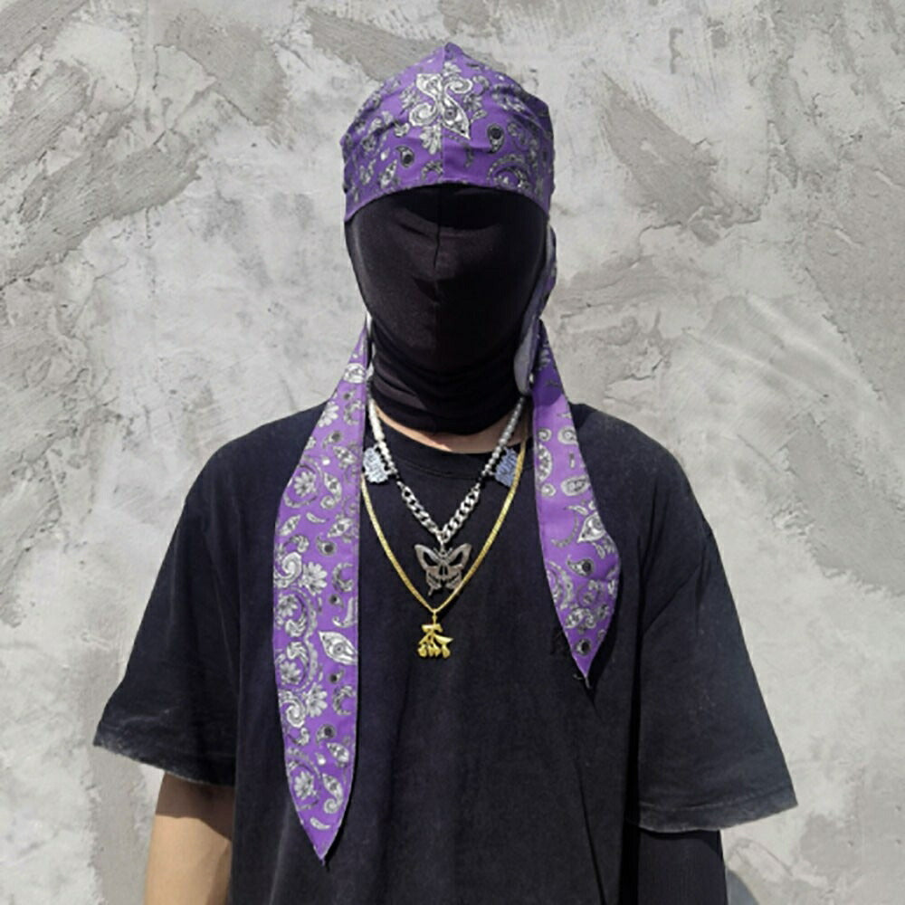 男性ファッション その他 | ペイズリー柄 メンズ キャップ - ブラック/パープル