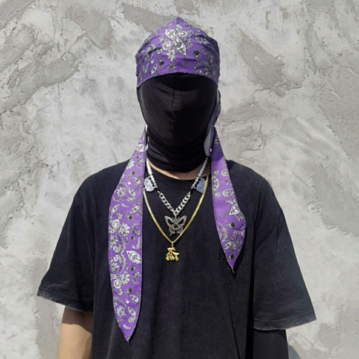 男性ファッション その他 | ペイズリー柄 メンズ キャップ - ブラック/パープル