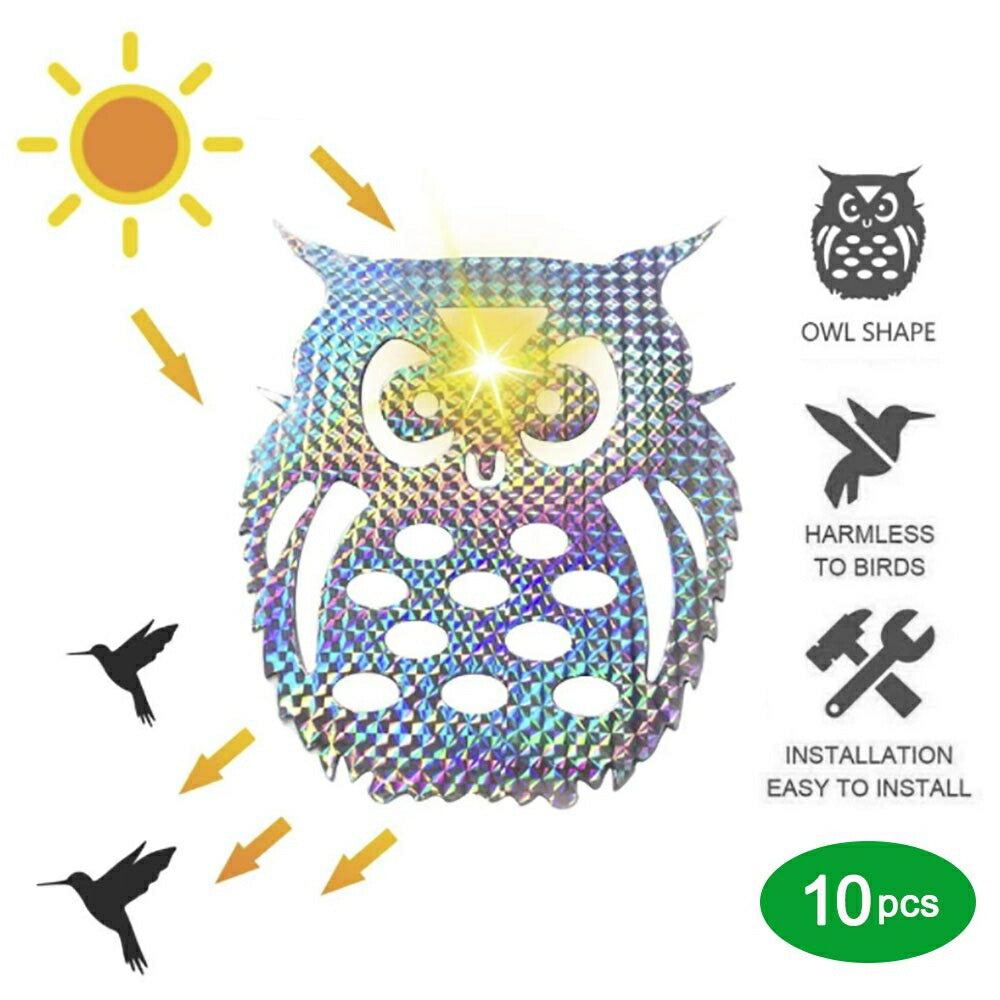 虫よけ 鳥よけ | ミニフクロウ反射板セット 10枚 鳥害予防用