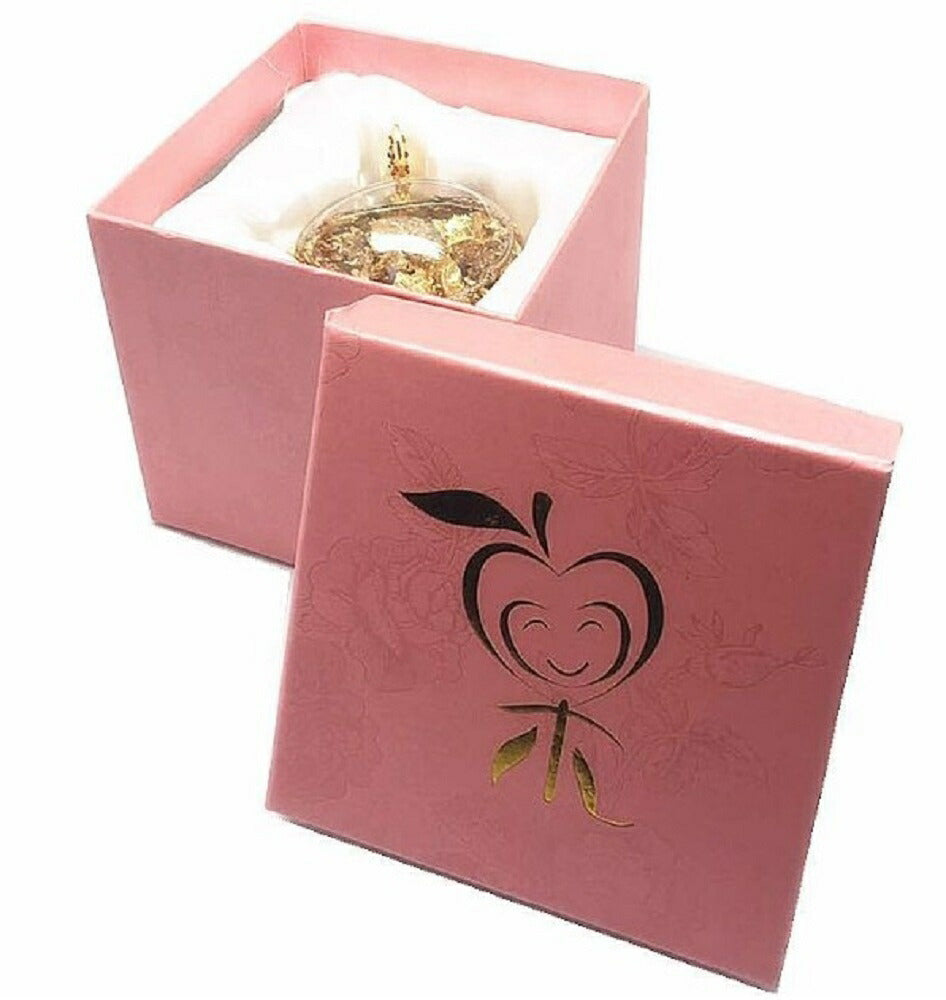 風水 インテリア | ゴールデンアップル風水クリスタル置物 - 専用ボックス付