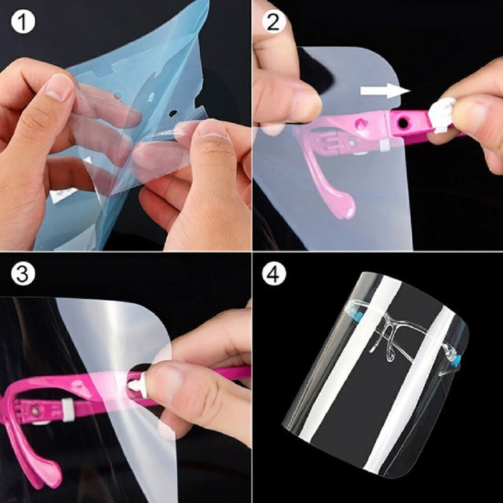 マスク | 100枚セット フェイスシールド メガネ型 軽量・透明・交換可能