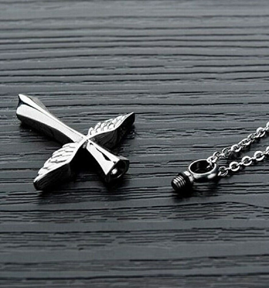 ネックレス | 遺骨カプセルネックレス「天使の羽根」メモリアルジュエリー