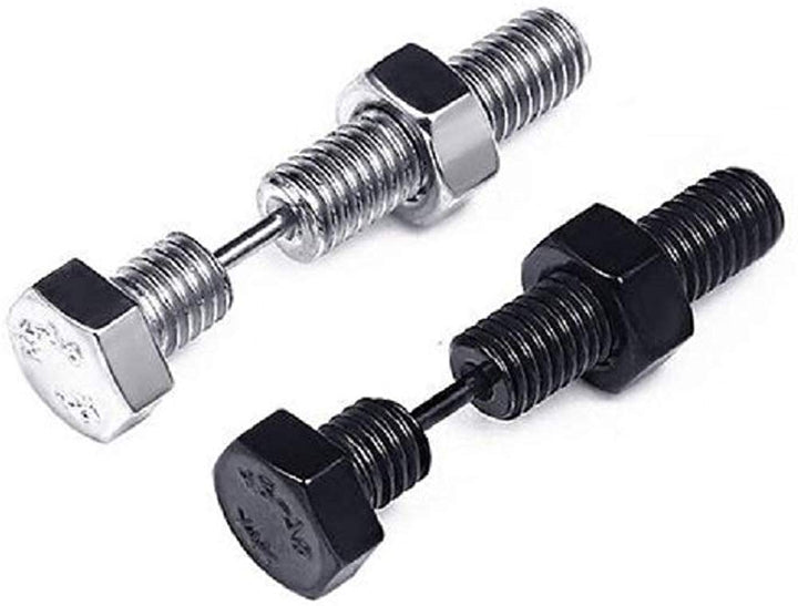 ピアス イヤーカフ | ブラック六角ナット スタッドピアス ユニセックス