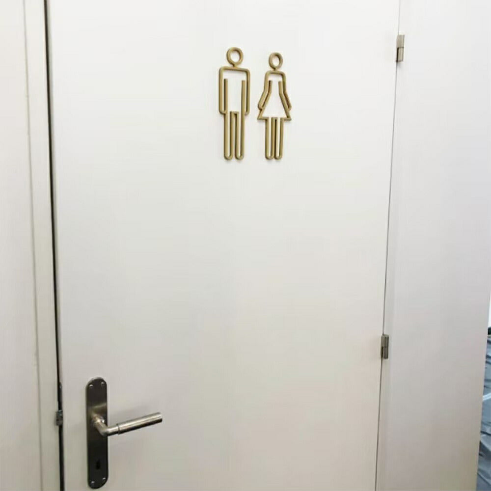 インテリア グッズ | ゴールドトイレサインプレート 男女マーク付き
