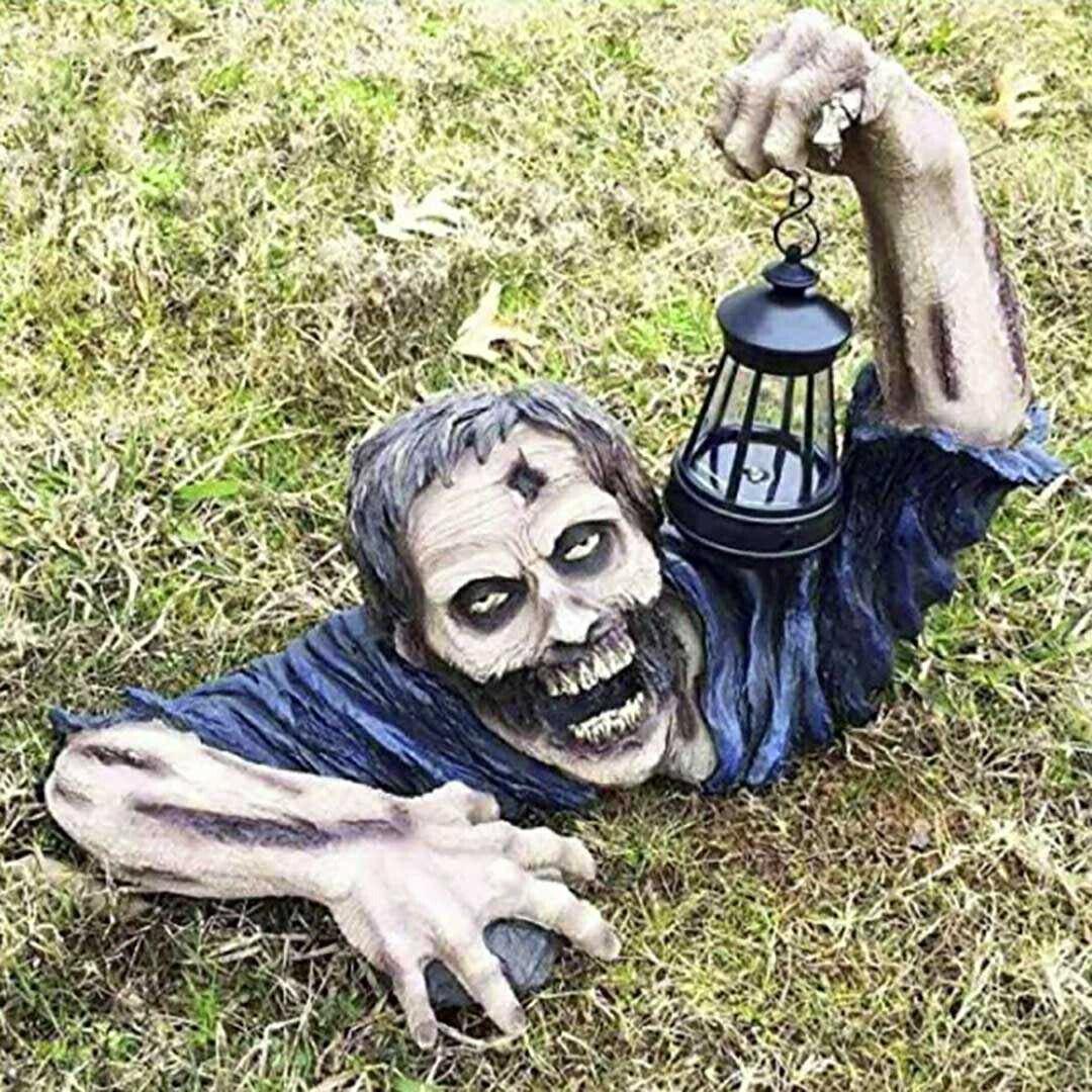 イベントグッズ | ハロウィン用 LEDランタン付きゾンビ置物