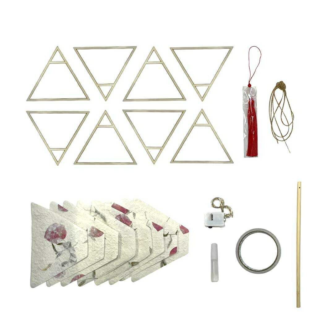 インテリア照明 | 和風LED提灯 - 六角形orひし形浮世絵デザイン