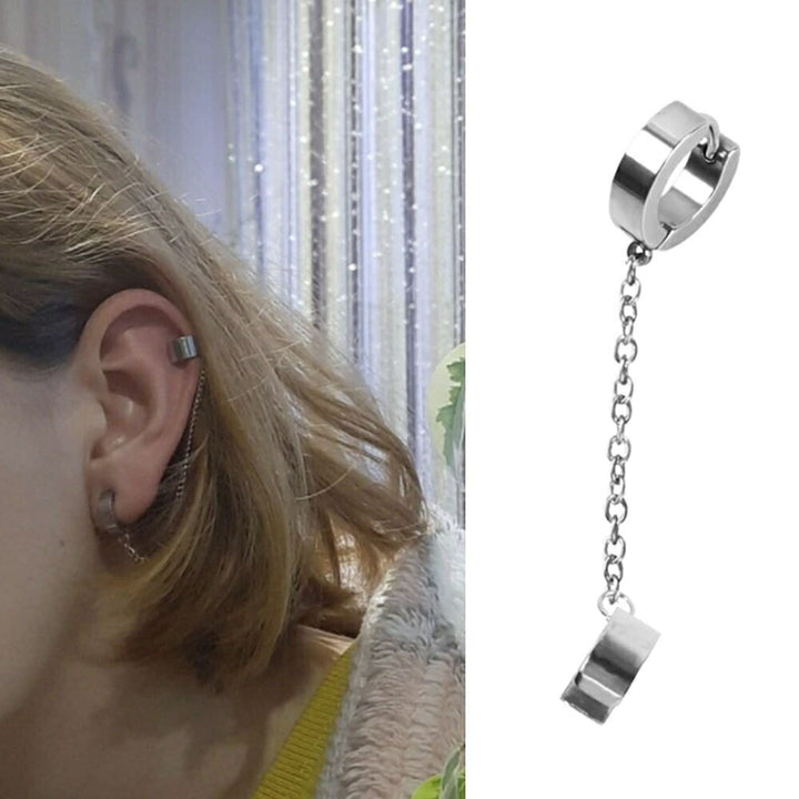 ピアス イヤーカフ | ユニセックス イヤーカフ リングチェーン アクセサリー