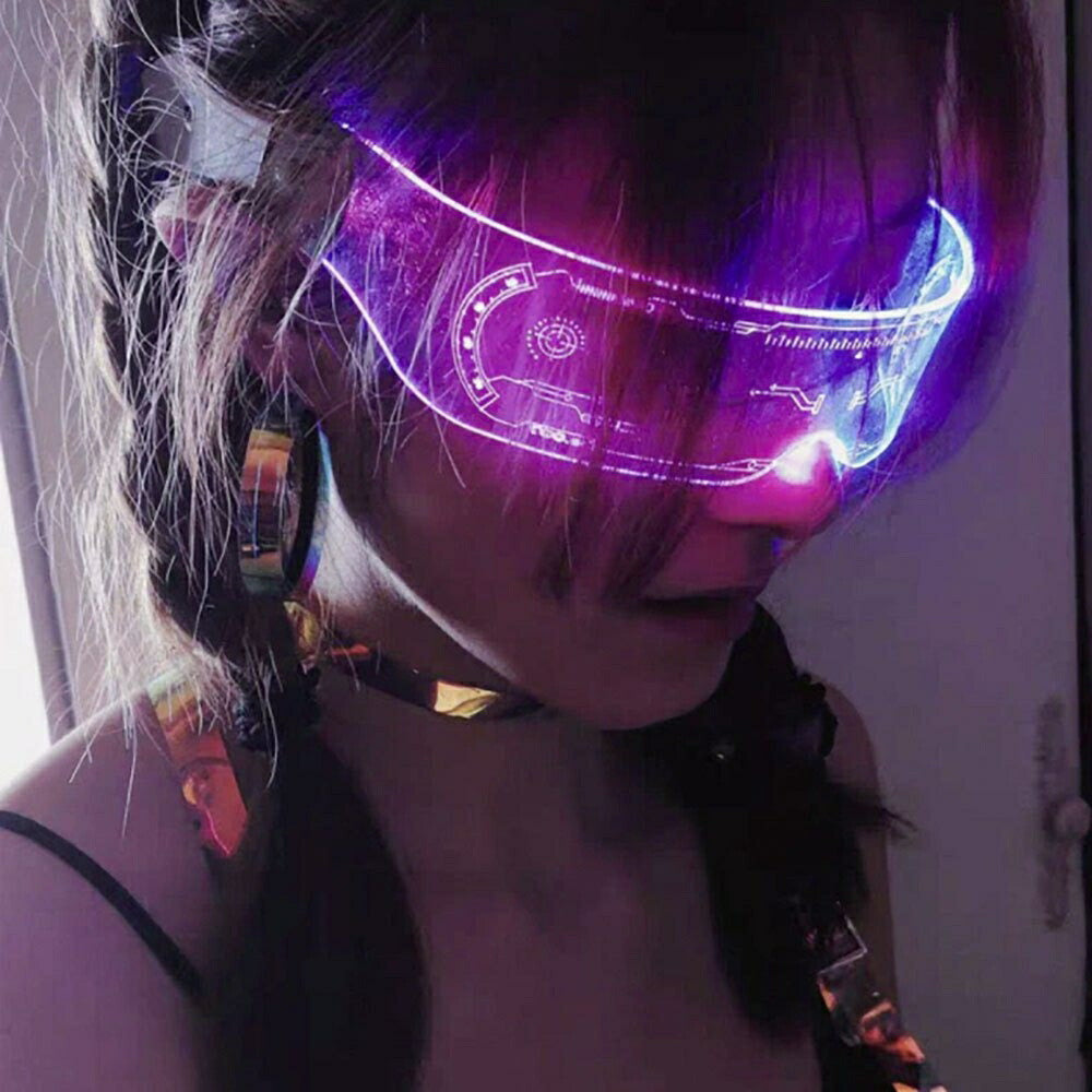 サングラス | 近未来風 LED スクエアサングラス UVカット