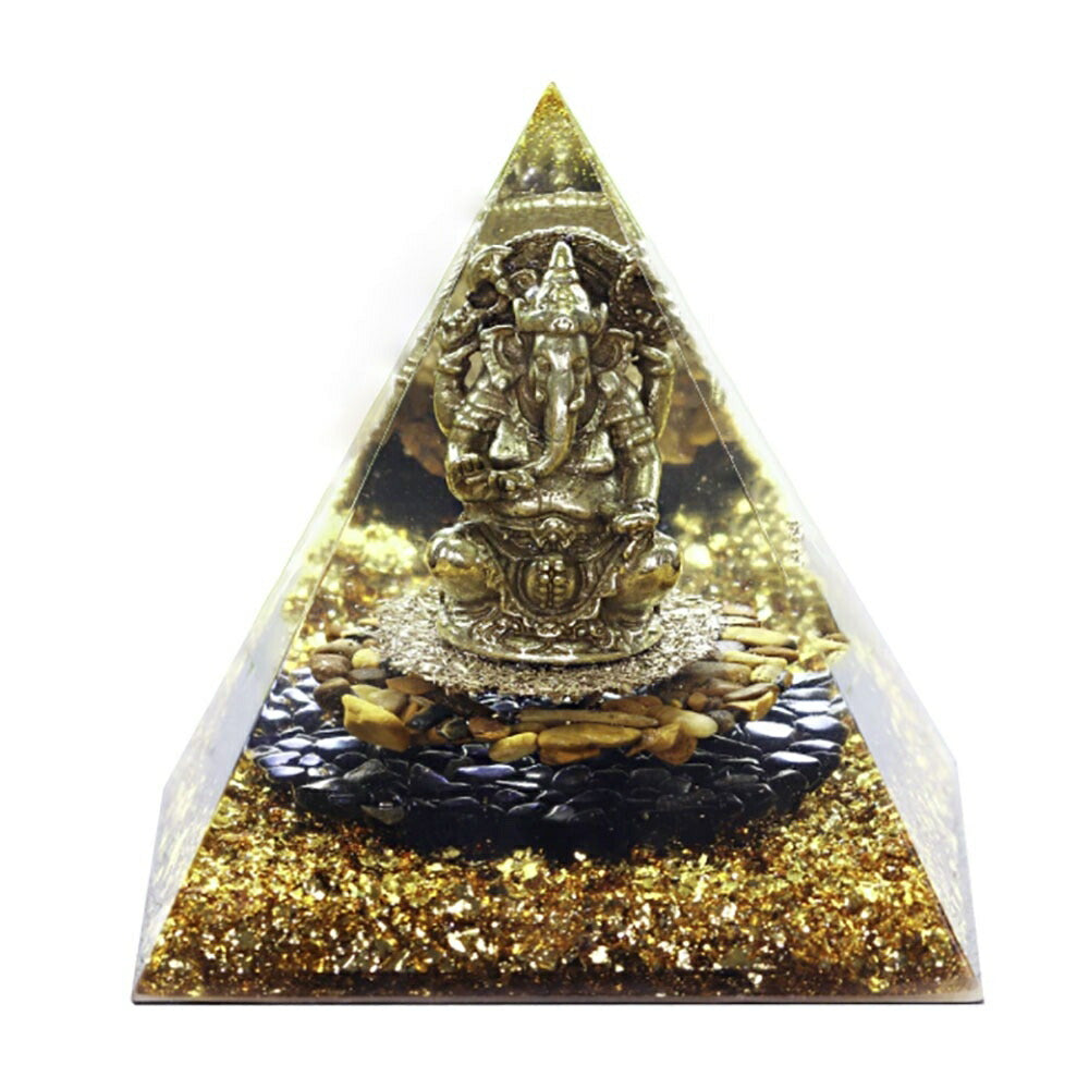 風水 インテリア | ガネーシャ オルゴナイト ピラミッド：開運・浄化・癒し